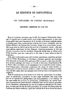 Le Seigneur de Sarvantikar et Les Chevaliers de L'ordre Teutonique