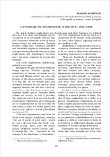 Euphemisms and doublespeak in political discourse