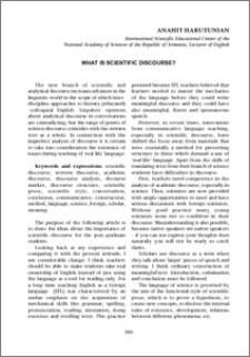 What is scientific discourse?