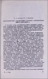 Взаимодействие алкилирующих агентов с хромосомами Crepis capillaris L.