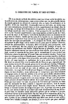 S. Gregoire de Narek et ses ceuvres