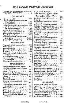 Ցանկ նիւթոց միամեայ հատորոյս