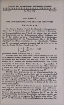 Eine Croftonformel und der Satz von Stokes