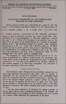 Invariance properties of the correlation measure of line processes