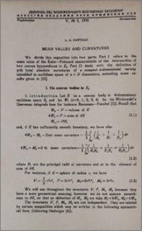 Mean values and curvatures