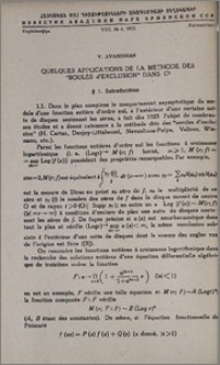 Quelques applications de la methode des "boules d'exclusion" dans Cᵖ