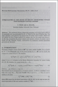 Inequalities in the sense of Brunn-Minkowski-Vitale for random convex bodies