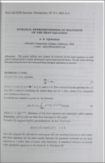 Integral representations of solutions of the heat equation