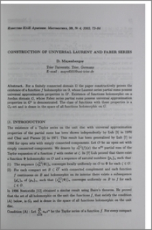 Construction of universal Laurent and Faber series