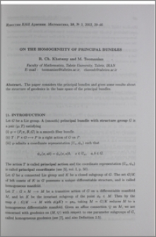 On the homogeneity of principal bundles