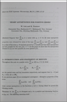 Sharp asymptotics for positive series