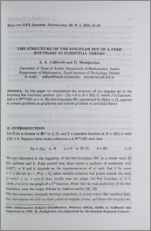 The structure of the singular set of a free boundary in potential theory