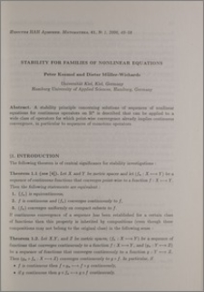 Stability for families of nonlinear equations