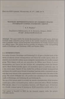 Wavelet representations of coorbit spaces invariant under symmetry group