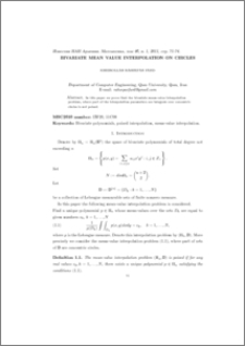 Bivariate mean value interpolation on circles