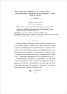 Universal Padé аpproximants with respect to the chordal metric