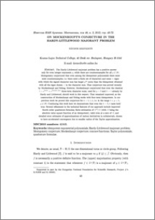 On Mockenhoupt's conjecture in the Hardy-Littlewood majorant problem