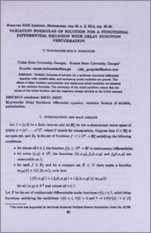 Variation formulas of solution for a functional differential equation with delay function perturbation