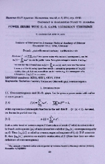 Power series with H.-O. gaps; Tauberian theorems