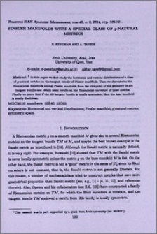 Finsler manifolds with a special class of g-natural metrics