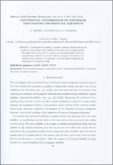 Exponential convergence of nonlinear time-varying differential equations