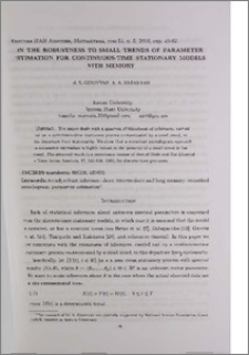 On the robustness to small trends of parameter estimation for continuous-time stationary models with memory