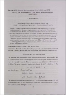 Analytic summability of real and complex functions