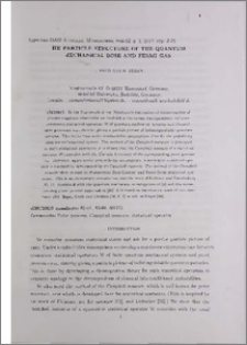 The particle structure of the quantum mechanical Bose and Fermi gas
