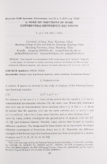 A note on solutions of some differental-difference equations