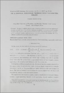 On a general nonlinear problem with distributed delays