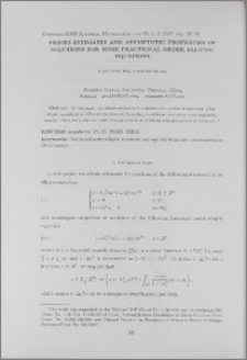 Priori estimates and asymptotic properties of solutions for some fractional order elliptic equations