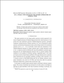 On a weak type estimate for sparse operators of strong type