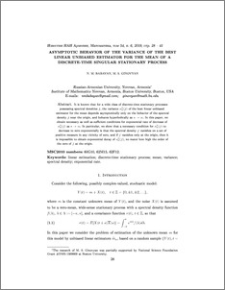 Asymptotic behavior of the variance of the best linear unbiased estimator for the mean of a discrete-time singular stationary process