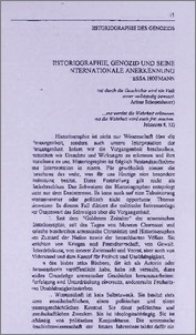 Historiographie, Genozid und Seine Internationale Anerkennung