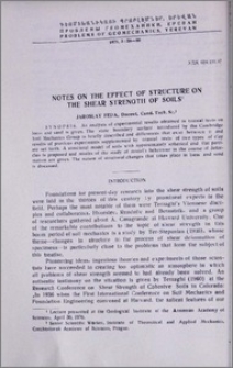 Notes on the effect of structure on the shear strength of soils