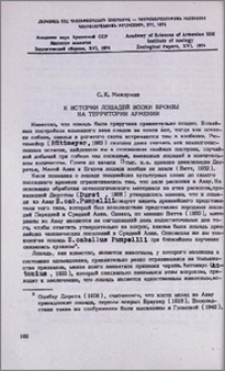 К истории лошадей эпохи бронзы на территории Армении
