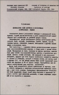 Биоэкология тлей деревьев и кустарников Агверанского ущелья