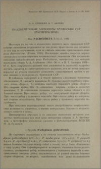 Позднемеловые аммониты Армянской ССР (Pachydiscidae)