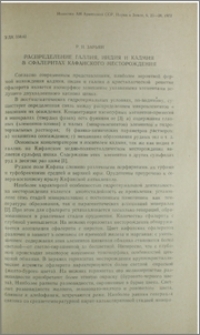Распределение галлия, индия и кадмия в сфалеритах Кафанского месторожденя
