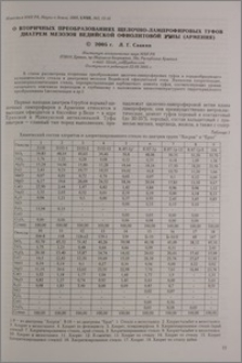 О вторичных преобразованиях щелочно-лампрофировых туфов диатрем мезозоя Ведийской офиолитовой зоны (Армения)