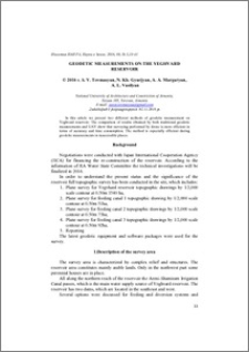 Geodetic measurements on the Yeghvard reservoir