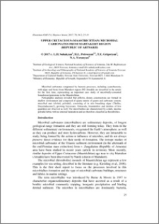 Upper cretaceous (Maastrichtian) microbial carbonates from Martakert region (Republic of Artsakh)
