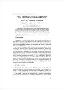 About the periodic nature of earthquakes(case study on nord-east mediterranion)