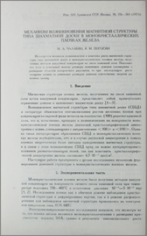 Механизм возникновения магнитной структуры типа шахматной доски в монокристаллических пленках железа