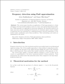 Frequency detection using Pad\'e approximation