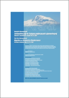 The First International Algebra and Geometry Conference in Armenia 16-20 May, 2007, Yerevan