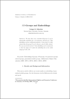 SD-Groups and Embeddings