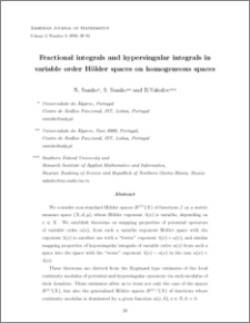 Fractional integrals and hypersingular integrals in variable order Holder spaces on homogeneous spaces
