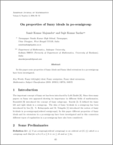 On properties of fuzzy ideals in po-semigroup