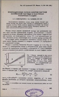 Ионизационные потери энергии быстрой заряженной частицы в пластинах различных толщин